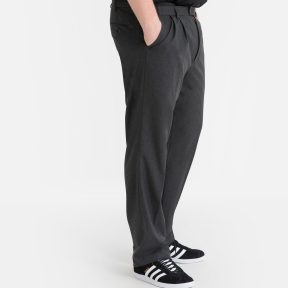 Stretch παντελόνι κουστουμιού με πιέτες, μεσαίου μήκους